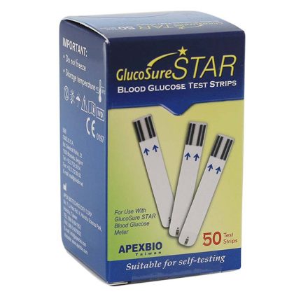 نوار تست قند خون استار (GlucoSure STAR) ، بسته50عددی ، تاریخ انقضا: 2027